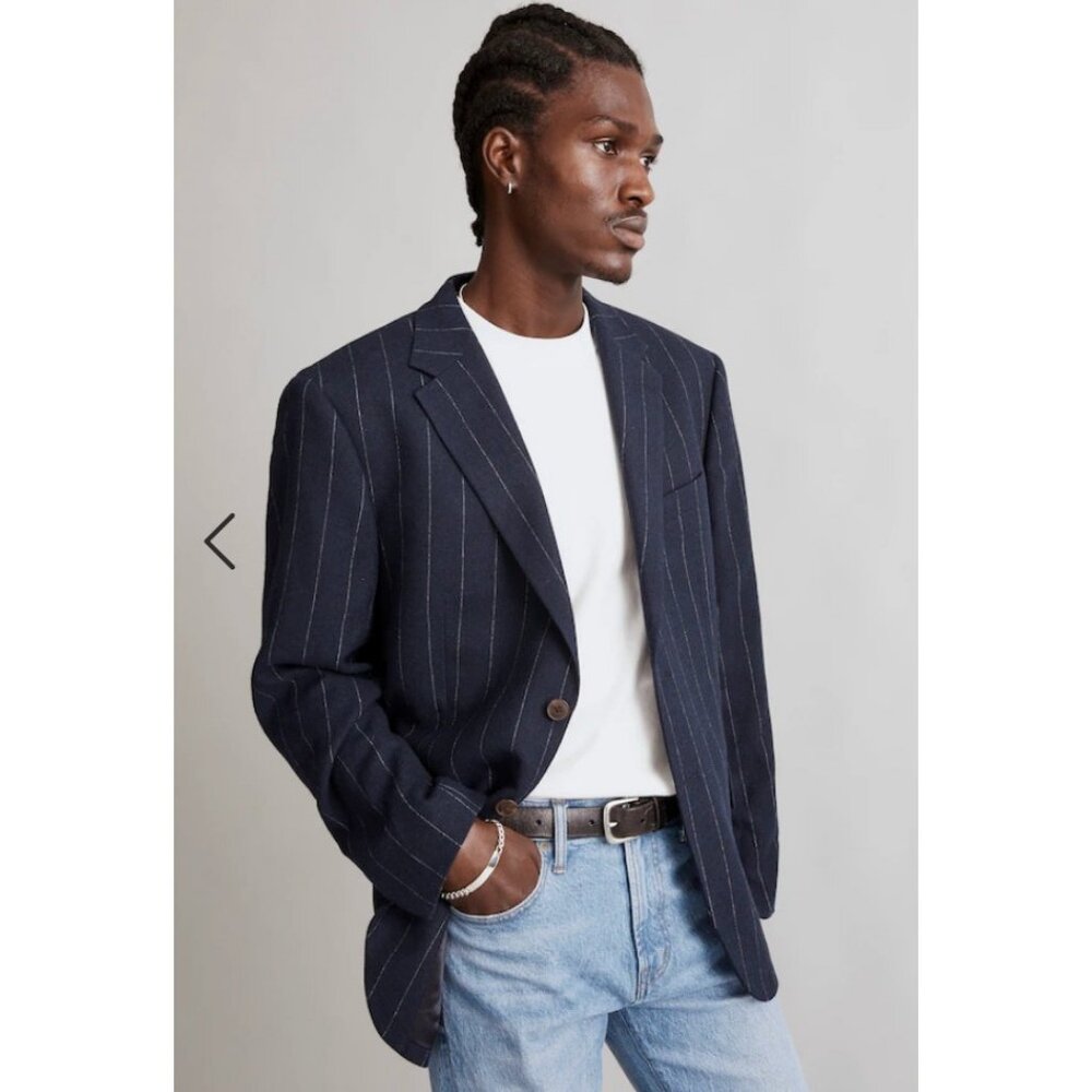 Madewell Mens $325 Roebling Two Button Blazer in Ink Size 44 NM678